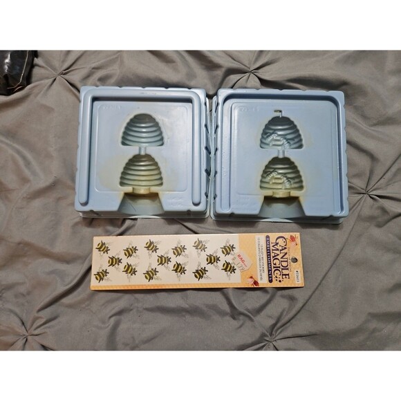 LOT OF CANDLE MAKING SUPPLIES - 4 MOLDS, CANDLE STICKERS, WICK, WAX NEW & USED - Picture 5 of 11
